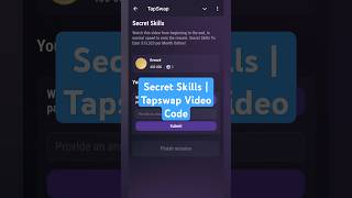 Secret Skills | Tapswap Video Code