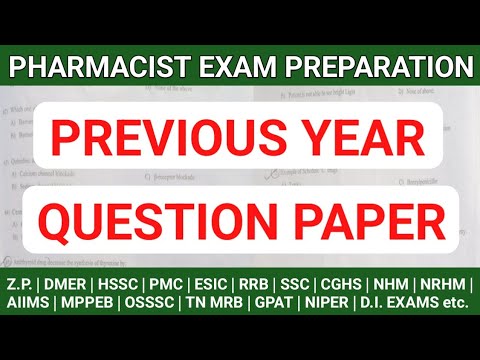 Pharmacist exam previous year question paper | OSSSC | HSSC | MPPEB | DMER | PMC exam preparation