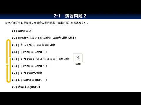 2-1_演習問題２／共通テスト情報Ⅰプログラミング対策／技術評論社