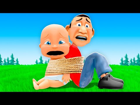 Baby & Daddy STUCK TOGETHER in Roblox!