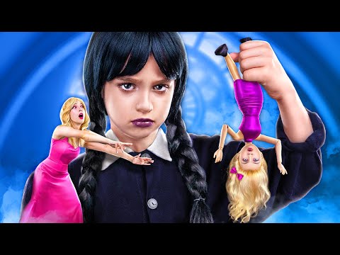 Rich Mom Barbie vs Poor Mom Wednesday! Wednesday vs Barbie Parenting Hacks for Kids!