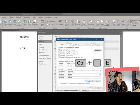 Adding an #Acute E Accent to #Resumé in #Word, #Outlook, and Browser Textbox Interfaces