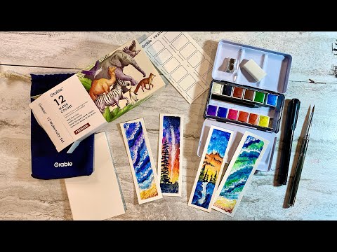 Easy Bookmarks Painting Using Watercolor from Grabie | Watercolor Bookmark