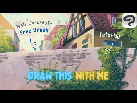 How to Draw Wall or Concrete Like Ghibli Studio Background - Clip Studio Paint Drawing Tutorial