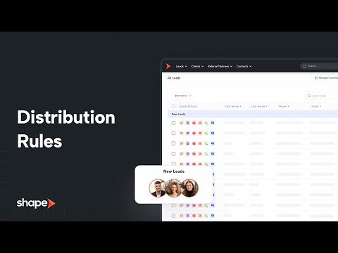 Distribution Rules and Lead Assignment in Shape Software CRM