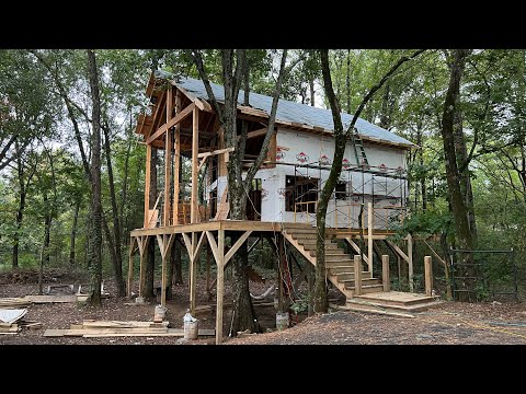 Full tour of our treehouse cabin build at Billy Creek 9/23/23 - Vlog 18