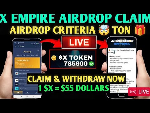 Live $X XEmpire Token Claim कैसे करे | XEmpire Airdrop Withdrawal | X Empire Airdrop New Update Live