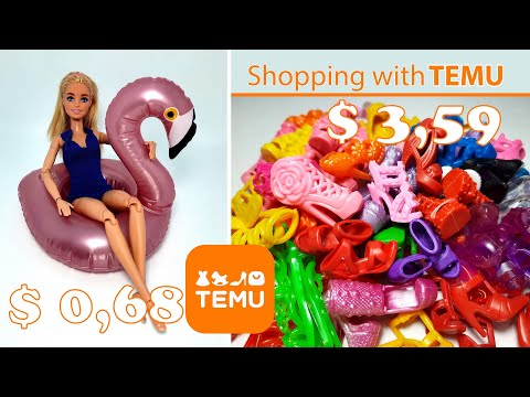 With TEMU for Barbie. Fifty pairs of shoes for $4. Unpacking and review of purchases. #shopping