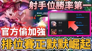 【小珉】這英雄正在默默崛起🔥射手位勝率第一 竟然還被官方加強？璀璨以下她幾乎屠殺 勝率突破天