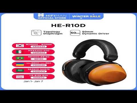 HIFIMAN HE-R10D Dynamic Topology Driver Close-Back Over-Ear Headphones for Home, Studio an