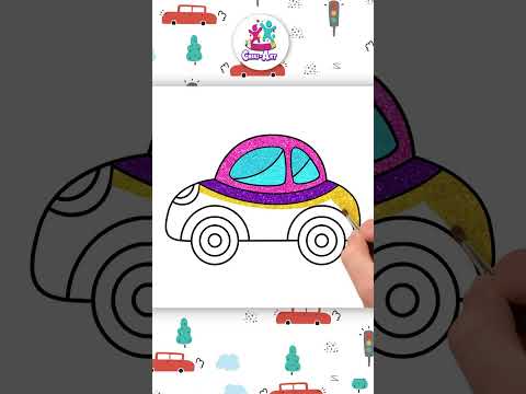 Car Drawing and Coloring for Kids #shorts #howtodraw #drawing #youtubeshorts