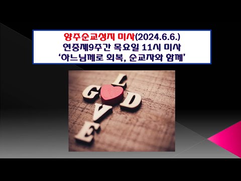 양주순교성지 미사(연중제9주간 목요일 11시미사  2024.6.6.'하느님께 회복, 순교자와 함께')