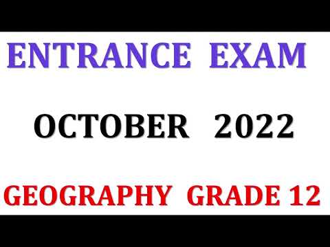 Geography Entrance Exam 2022