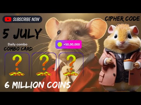 hamster combat daily combo card and cipher code today 5 july 6 million coins