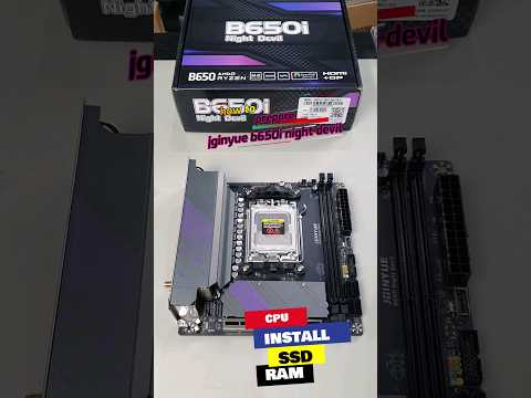 am5 how to prepare jginyue b650i night devil am5 mobo. cpu ram ssd m.2 install x2