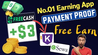 Freecash• Free $3 Payment Proof || No.01 Online Earning App In Nepal 2023