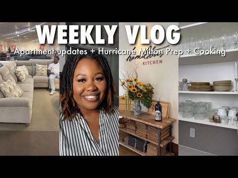 Apartment Updates + Lots of Cooking + Hurricane Milton Prep + More ! Weekly Vlog