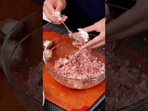 鮮魷蒸釀冬菇 Steamed Squid and Pork Stuffed Mushrooms #shorts