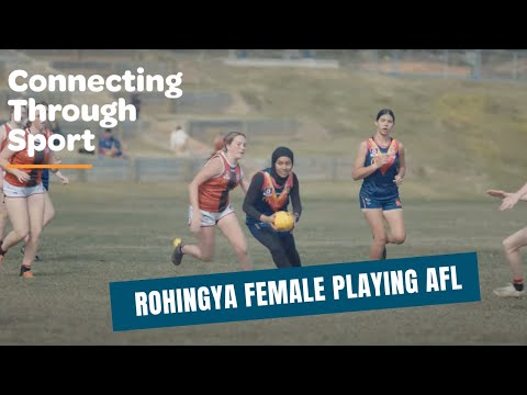 Rohingya female playing AFL