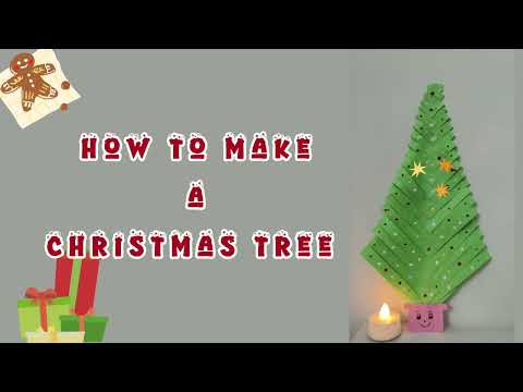 How to make a Christmas tree craft by using paper 🌲🎀