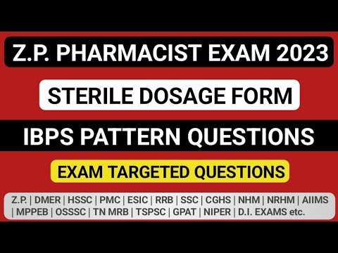 ZP PHARMACIST IBPS PATTERN QUESTIONS | IBPS PATTERN PHARMACY OFFICER QUESTIONS