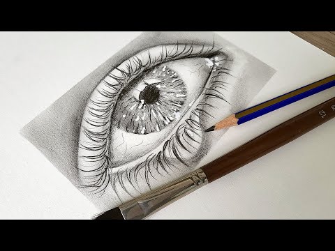 How to draw a crying eye with pencil | Realistic eye drawing step by step