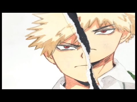 RIPPING MY DRAWING? Bakugou from My Hero Academia | Huta Chan #shorts