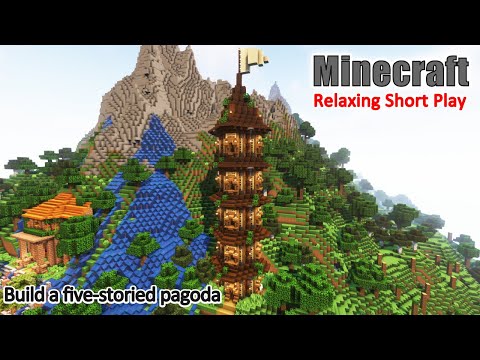 【マイクラ建築】洋風な五重塔を作る | サバイバル(ピース)でおしゃれな街作り【Minecraft】【サバイバル建築】