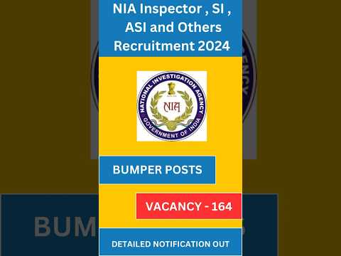 NIA Notification 2024 | NIA Vacancy, Salary, Eligibility, Syllabus 2024| Latest Government Jobs 2024