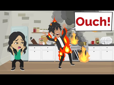 Nora's dad BURNS the HOUSE | English story | Basic English communication | Nora English