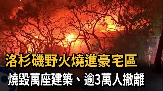 洛杉磯野火燒進豪宅區　燒毀萬座建築、逾3萬人撤離－民視新聞