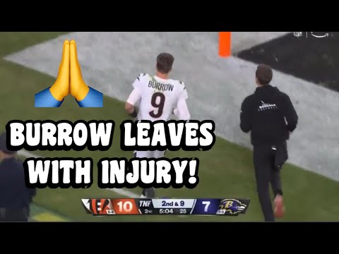 Joe Burrow LEAVES GAME with INJURY Vs Ravens 🙏😰 Bengals Vs Ravens 2023 highlights