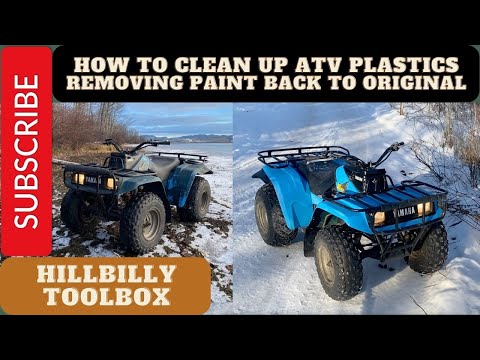 How to clean up ATV plastics - removing paint back to original colour #atv