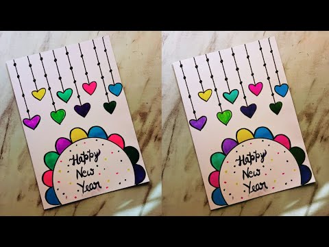 Easy & Beautiful White paper New year card making | Handmade Happy New Year card| new year card 2025