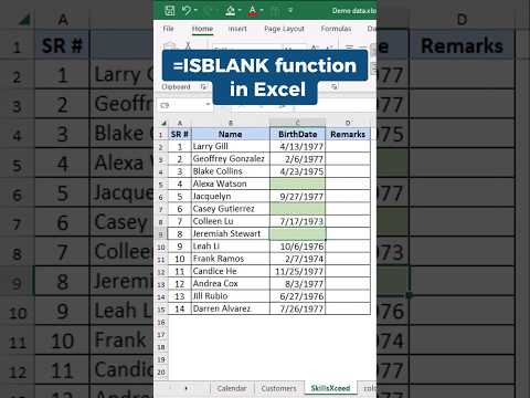 ISBLANK Function in Excel #shorts #exceltips #exceltricks