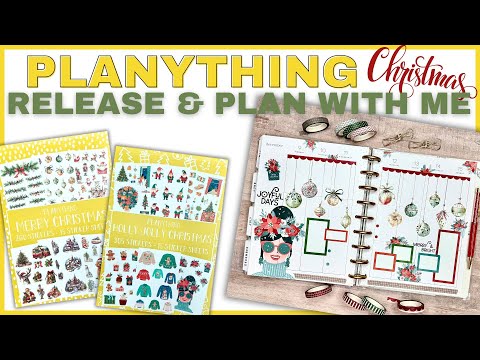 PLANYTHING CHRISTMAS RELEASE & PLAN WITH ME | CLASSIC VERTICAL | 2 NEW STICKER BOOKS & NEW WASHI!