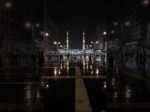 Rainfall in Madina 🌧️ #madina #masjidalharam #makkah #islamic #shorts