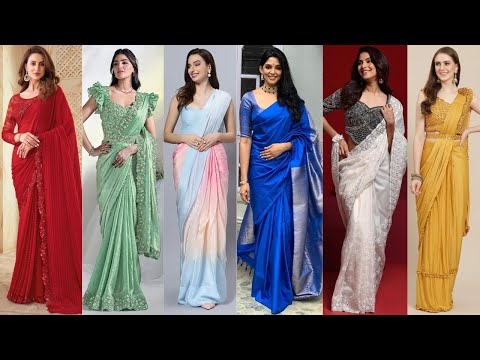 Elegant Single Colour Saree Outfits//One Colour Saree Lookbook//One Colour Saree Styling Ideas