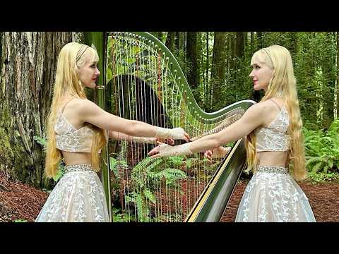 2 Girls 1 Harp - Naruto "Sadness and Sorrow" - Harp Twins