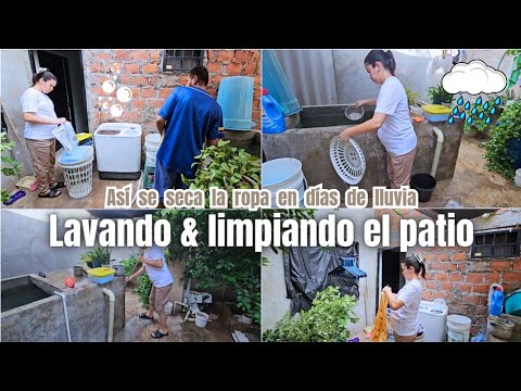 🫧 LAVANDO EN DÍAS LLUVIOSOS 🌧 || MIS DÍAS COMO MAMÁ Y AMA DE CASA