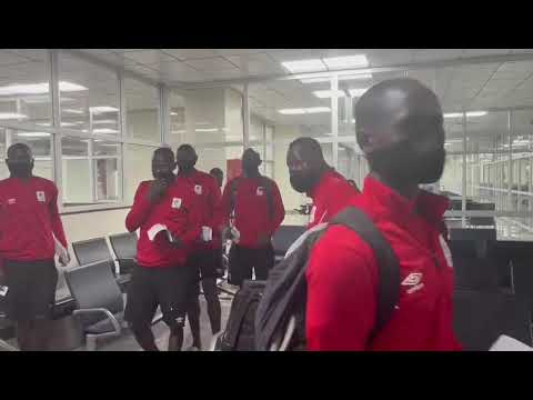 The Uganda Sand Cranes departing from Entebbe Airport  for Senegal on Wednesday morning.