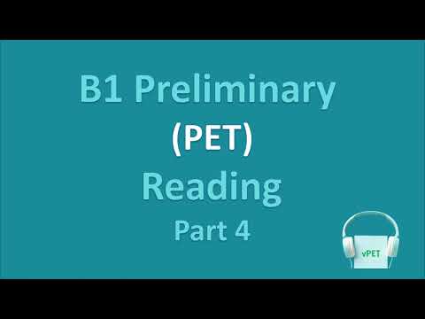 B1 Preliminary (PET) Reading Part 4 (with answers)