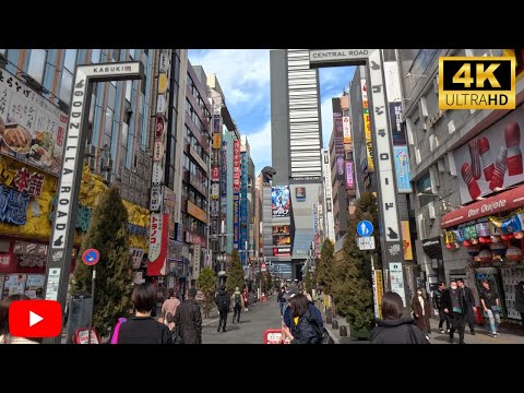 Walking through Tokyo Shinjuku Kabukicho in 4K- Don't miss the Amazing Godzilla view! (Feb. 2023)