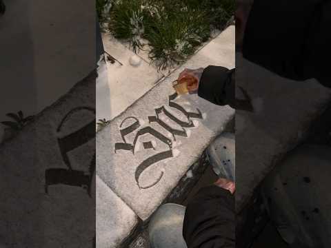 SATISFYING SNOW CALLIGRAPHY #calligraphymasters #snow #shorts #art #calligraphy