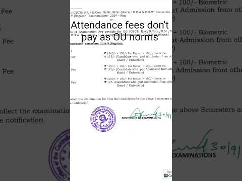 Degree #exam fee for ou 3rd and 5th sem #osmaniauniversity