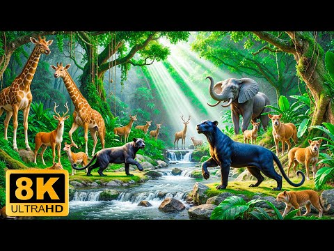 Explore Animal Details 8K ULTRA HD🐾Natural Beauty Brings To Jungle Animals With Soft Music