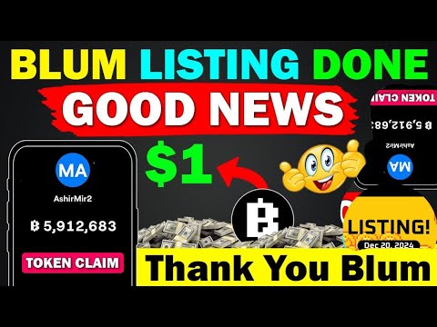 Blum Good News - Ab Milega Paisa | Blum Airdrop Listing | Blum New Update || Blum Token Withdrawal