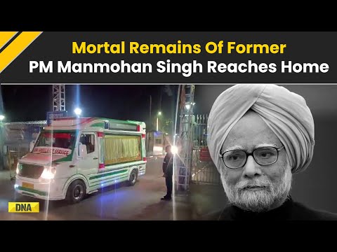 Manmohan Singh Death: Last Visuals Of Ex-PM Manmohan As His Mortal Remains Reach Home From AIIMS