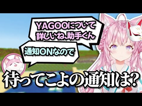 YAGOOの通知は入れて、こよちゃんの通知は忘れる助手くん【博衣こより/ホロライブ切り抜き】