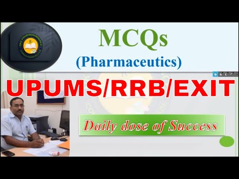 upums pharmacist vacancy 2024 | Pharmaceutics MXQs | RRB| EXIT Exam pharmacist syllabus